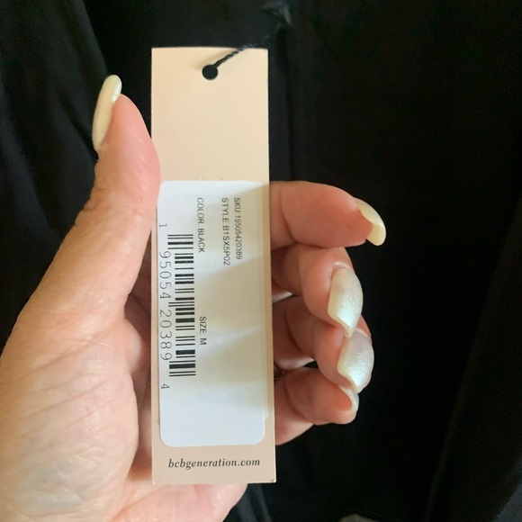 Black, BCBG top- tie with thread-thru to wrap. Adorable! New, with tags! - Picture 3 of 5